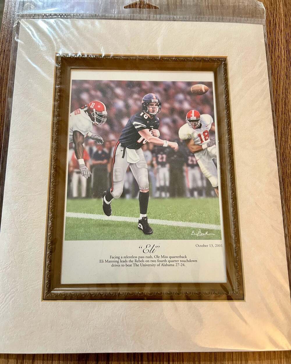 Greg Gamble Eli Manning Ole Miss Rebels Football Packaged  Print October 13 2001